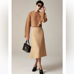NWT J Crew A-line circle skirt in double-cloth wool blend 00